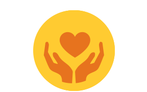 Icon showing hands and a heart