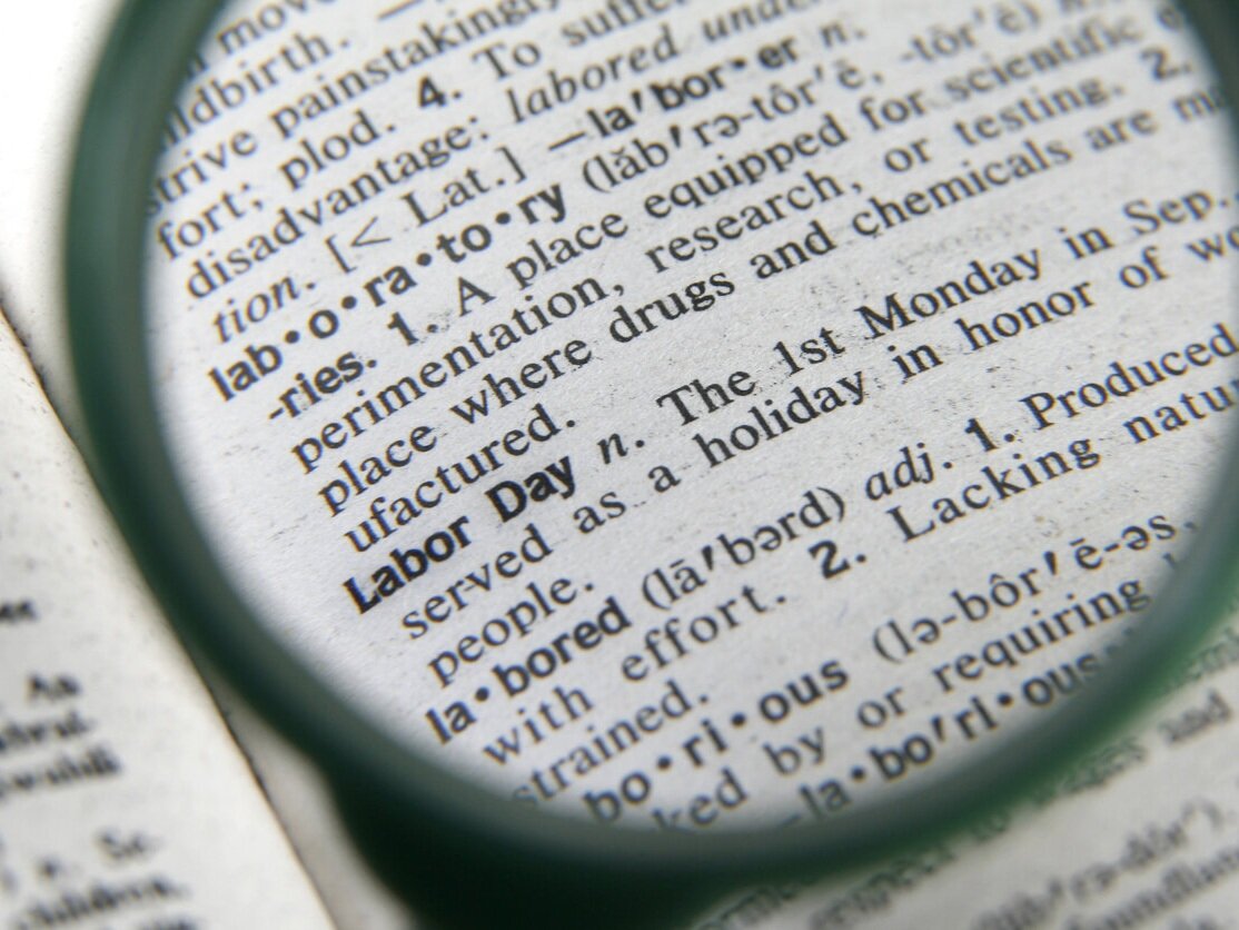 Image of magnified dictionary page